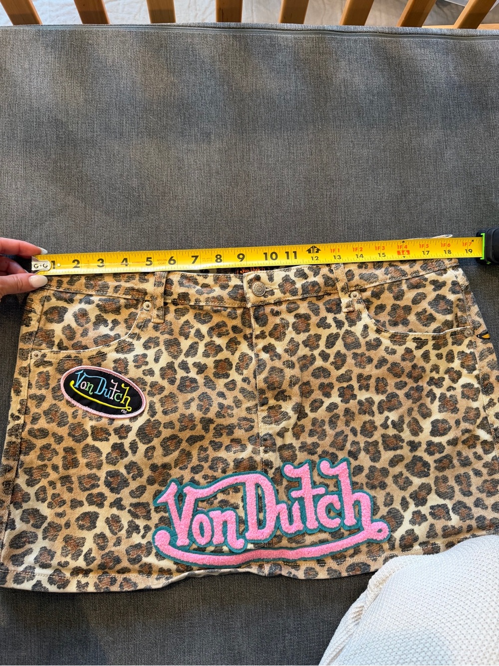 Von Dutch Leopard Print Micro Mini Skirt Brown Size XL - Picture 7 of 14